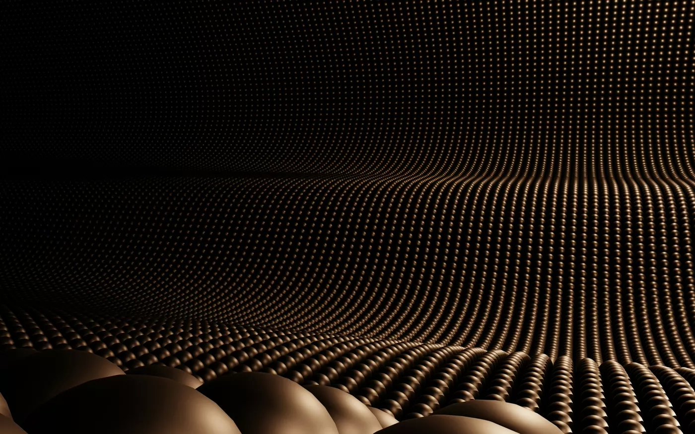Abstract textured surface with rounded spheres in foreground